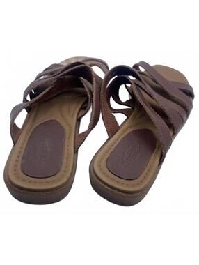 Azaleia Brown Strappy Slide Sandals 8.5 in Women's